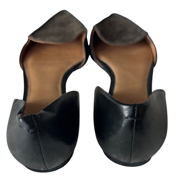 Madewell Arielle d'Orsay Flats Shoes Sz 9 Leather Suede Gray Black Quiet Luxury - Picture 6 of 8